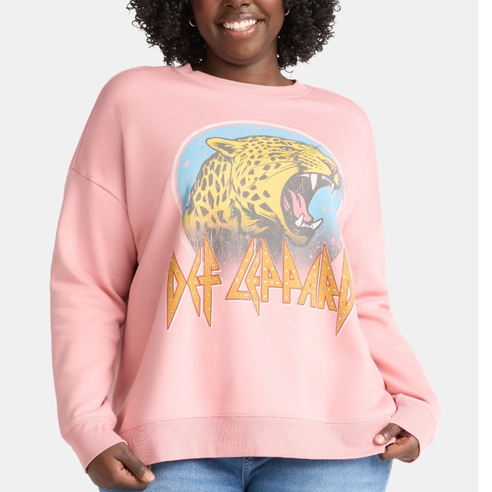 Terra & Sky Women's Plus Embellished Def Leppard Graphic Sweatshirt - Picture 2 of 5